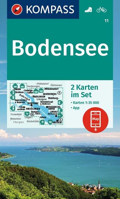 KOMPASS Wanderkarten-Set 11 Bodensee (2 Karten) 1:35.000 