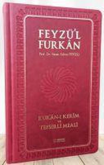 Feyzül Furkan Kuran-i Kerim ve Tefsirli Meali Orta Boy, Mushaf ve Meal, Ciltli - Bordo