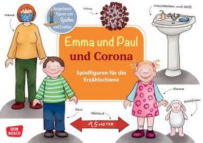 Emma und Paul und Corona. Erzählschienen-Figurenset, m. 1 Beilage