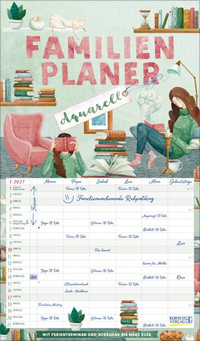 Familienplaner Aquarell 2027