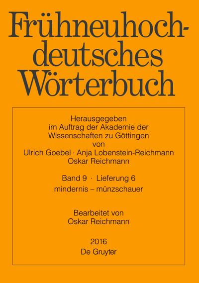 Frühneuhochdeutsches Wörterbuch, Band 9/Lieferung 6, mindernis ¿ münzschauer