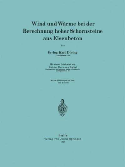 Wind und Wärme bei der Berechnung hoher Schornsteine aus Eisenbeton
