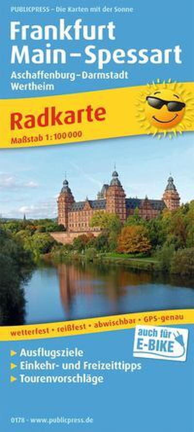 Frankfurt - Main - Spessart, Aschaffenburg - Darmstadt, Wertheim: Radkarte mit Ausflugszielen, Einkehr- & Freizeittipps, wetterfest, reissfest, abwischbar, GPS-genau. 1:100000 (Radkarte: RK)