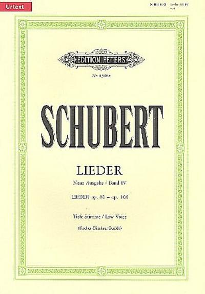 Lieder (Fischer-Dieskau / Budde), tiefe Stimme 45 Lieder op.81, 83, 85-88, 92, 93, 95-98, 101, 105, 106, 108, t