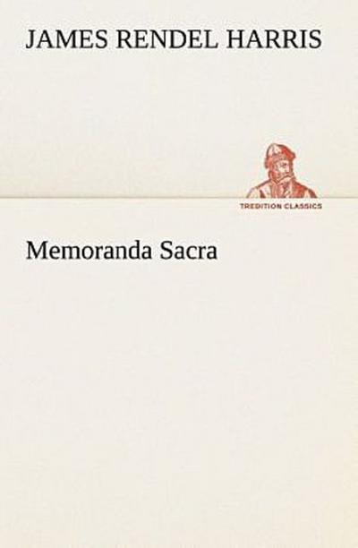 Memoranda Sacra