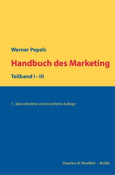 Handbuch des Marketing, 3 Teilbde.