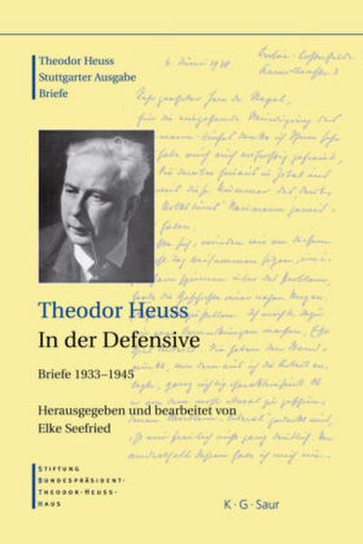 Theodor Heuss, 1933-1945, Theodor Heuss, In der Defensive