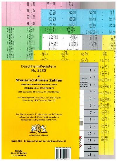 DürckheimRegister® STEUERRICHTLINIEN OHNE Stichworte, Wichtige Gesetze und §§