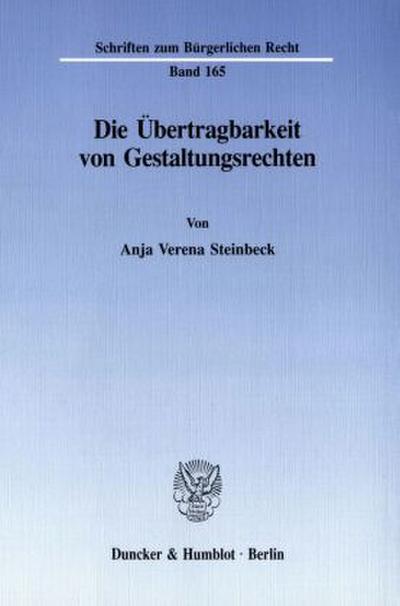 Die Übertragbarkeit von Gestaltungsrechten.