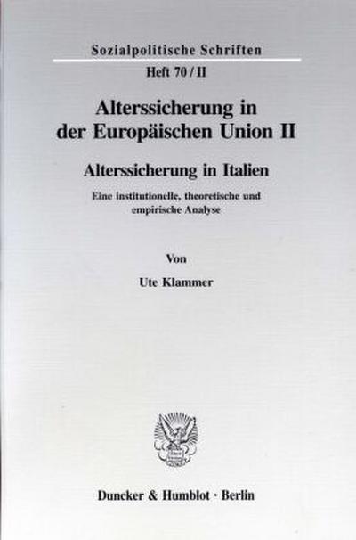 Alterssicherung in der Europäischen Union II.