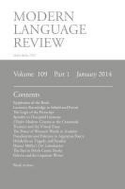 Modern Language Review (109