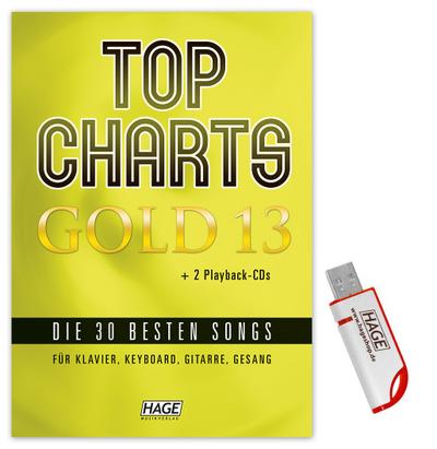 Top Charts Gold, m. 2 Audio-CDs + Midifiles, USB-Stick. Vol.13