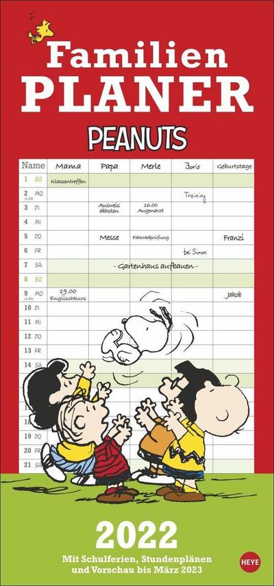 Peanuts Familienplaner - Kalender 2022