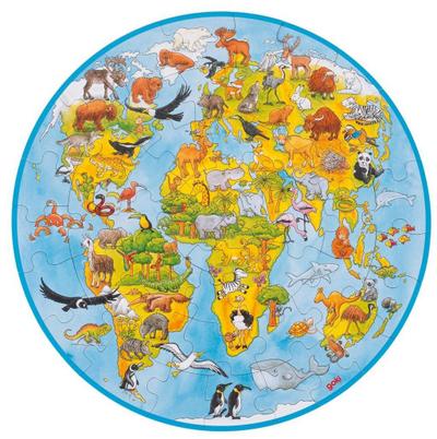 XXL Puzzle Welt, 49 Teile: Ø 45 cm, Pappe, 49 Teile per Stück