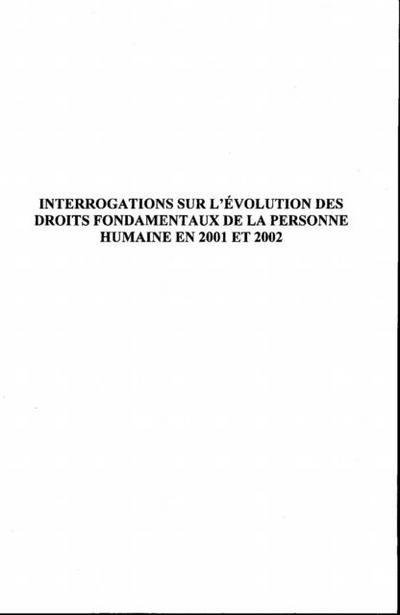 Interrogations sur l’evolutiondes droit