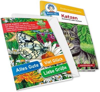 Benny Blu - Katzen/Glückwunschkarte Motiv Schmetterling