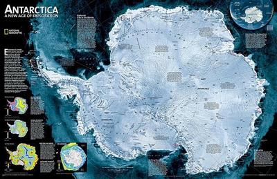 National Geographic Antarctica Satellite Wall Map (31.25 X 20.25 In)
