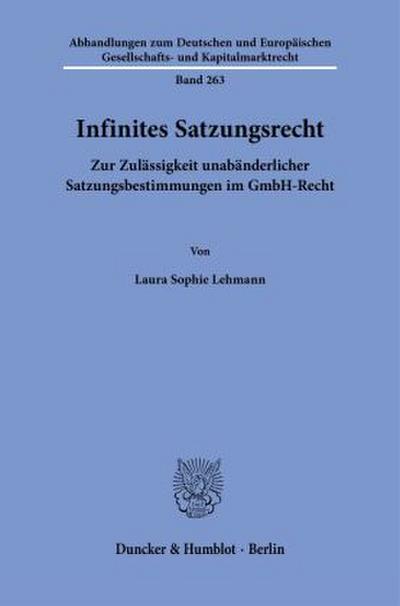 Infinites Satzungsrecht