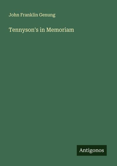 Tennyson’s in Memoriam