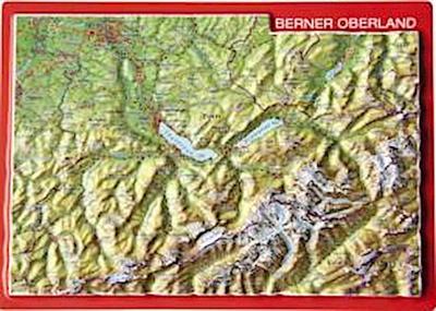 Berner Oberland. Bernese Oberland, Reliefpostkarte