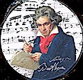 Untersetzer aus Metall/Kork 9 x 2 cm Beethoven