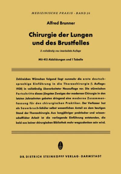 Chirurgie der Lungen und des Brustfelles