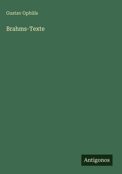 Brahms-Texte