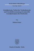 Schuldprinzip, Verbot der Verdachtsstrafe und Unschuldsvermutung als materielle Grundprinzipien des Strafrechts.