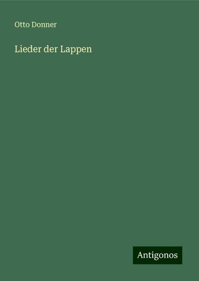 Donner, O: Lieder der Lappen