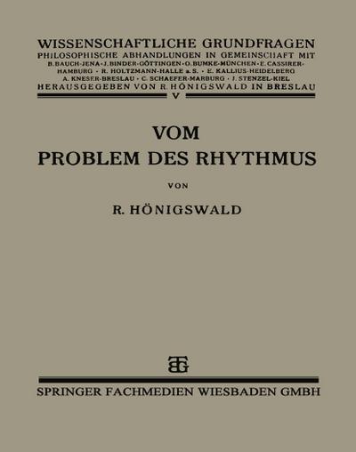Vom Problem des Rhythmus