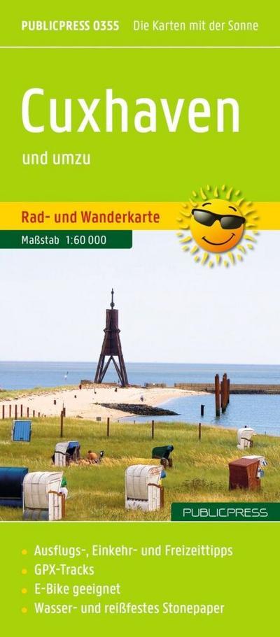 Publicpress Rad- und Wanderkarte Cuxhaven und umzu (mit Stadtplan) 1:60.000