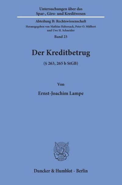 Der Kreditbetrug (§ 263,265 b StGB).