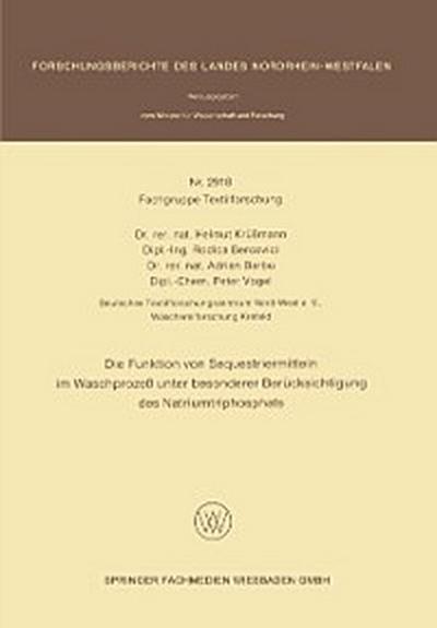 Die Funktion von Sequestriermitteln im Waschprozeß unter besonderer Berücksichtigung des Natriumtriphosphats