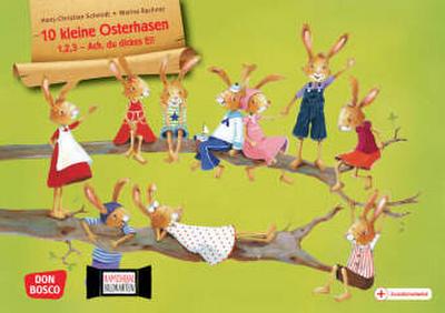 10 kleine Osterhasen. 1,2,3 - Ach, du dickes Ei! Kamishibai Bildkartenset