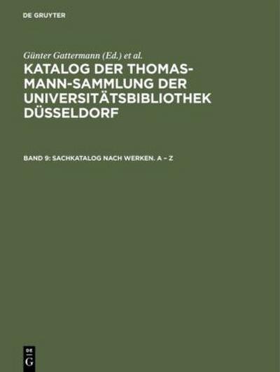 Sachkatalog nach Werken. A - Z