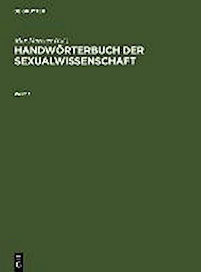 Handwörterbuch der Sexualwissenschaft