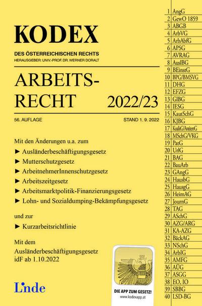 KODEX Arbeitsrecht 2022/23 (Kodex des Österreichischen Rechts)