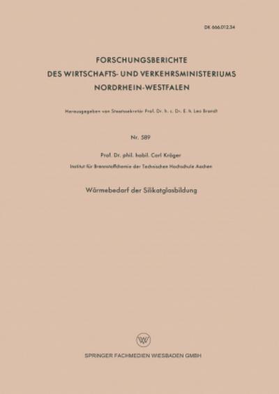 Wärmebedarf der Silikatglasbildung