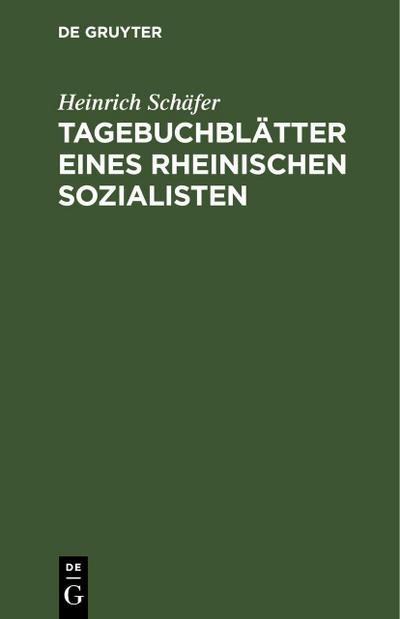 Tagebuchblätter eines rheinischen Sozialisten