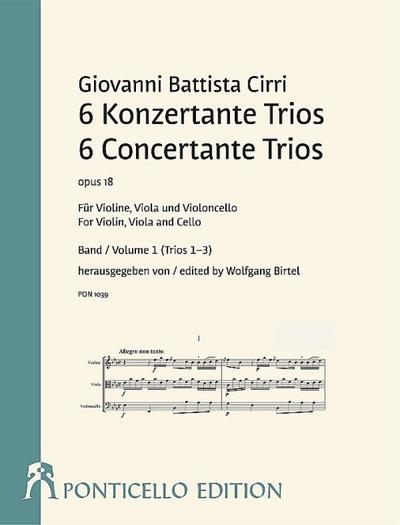 6 Konzertante Trios op.18 Band 1 (Trios 1-3)für Violine, Viola und Violoncello