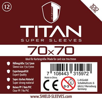 Shield Titan 12 - 100 Super Sleeves für Kartengröße 70 x 70