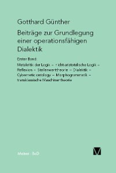 Beiträge zur Grundlegung einer operationsfähigen Dialektik (I)
