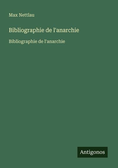 Bibliographie de l’anarchie