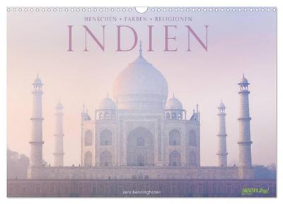 Indien: Menschen ¿ Farben ¿ Religionen (Wandkalender 2024 DIN A3 quer), CALVENDO Monatskalender