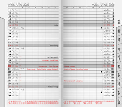 Ersatzkalendarium Modell 751 Monats-Sichtkalender 2026