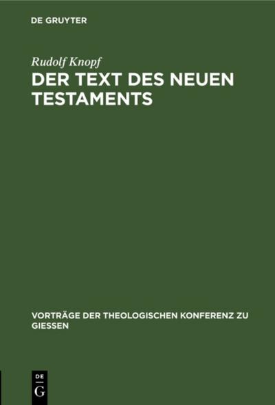 Der Text des Neuen Testaments