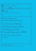 Lorenz von Steins ’Bemerkungen über Verfassu