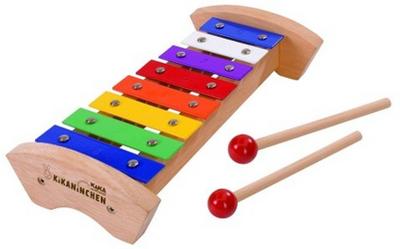 Eichhorn Kikaninchen 109467056 - Holz-Xylophon, 28x11 cm, Tonleiter mit 8 Noten, inklusive Liederbuch