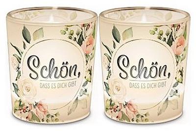 Licht + Teelicht D6H6 "Schön, dass es Dich gibt"