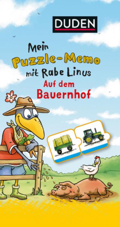 Mein Puzzlememo mit Rabe Linus - Auf dem Bauernhof (Kinderspiel)